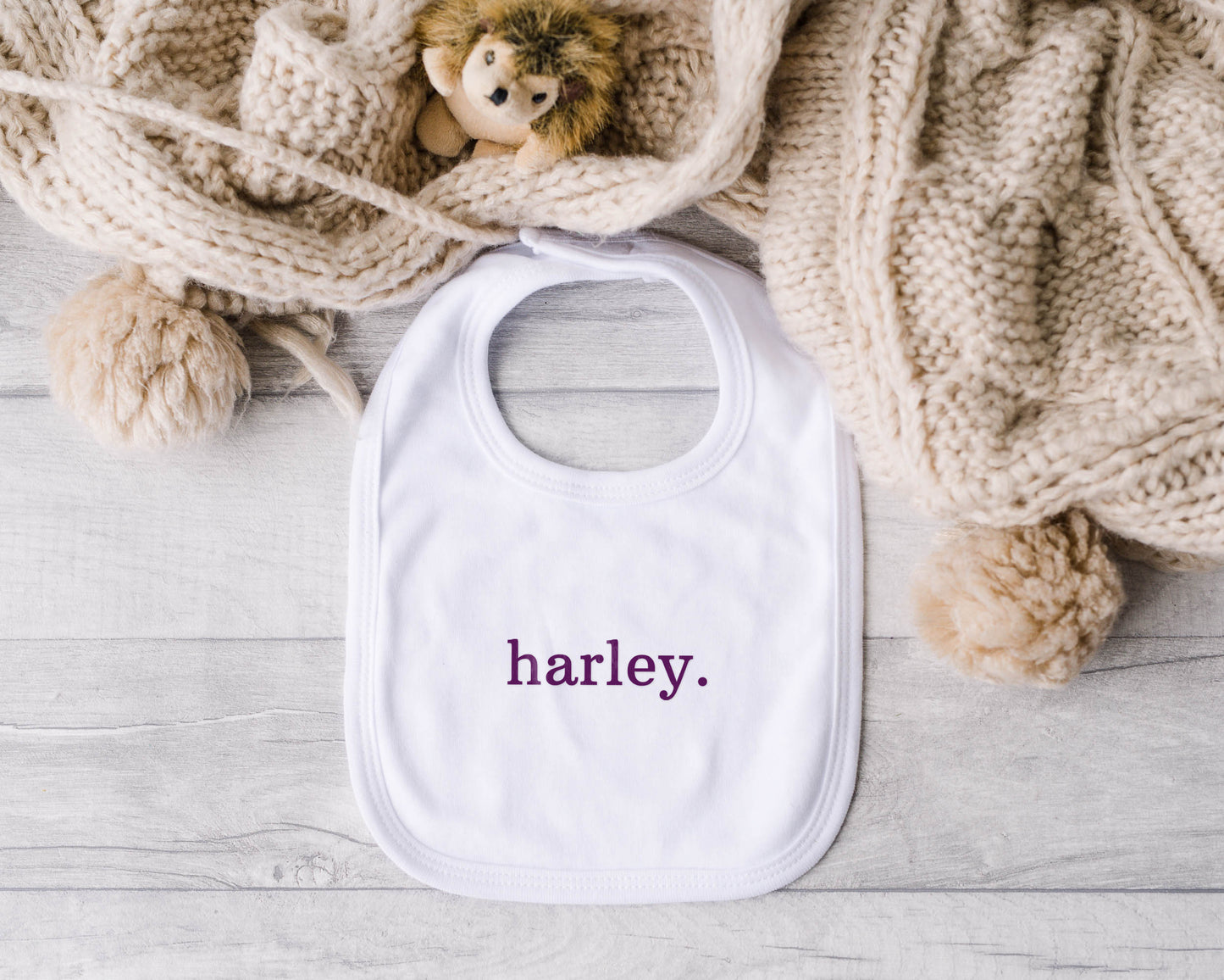 Personalised Baby Sleepsuit, Vest or Bib – Custom Printed Name Gift