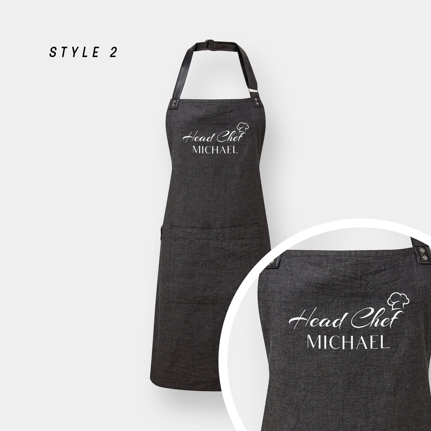 Personalised Unisex Apron – Custom Text Vintage Style Cooking Gift