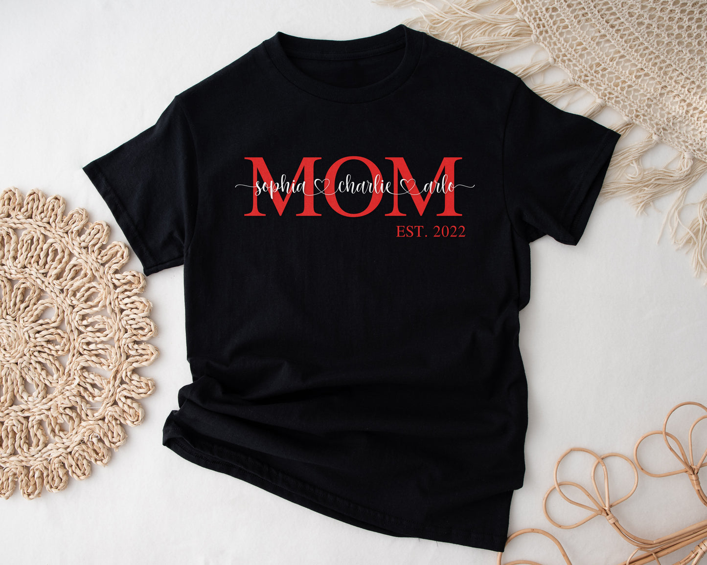 Personalised Mum or Mama Monogram T-Shirt
