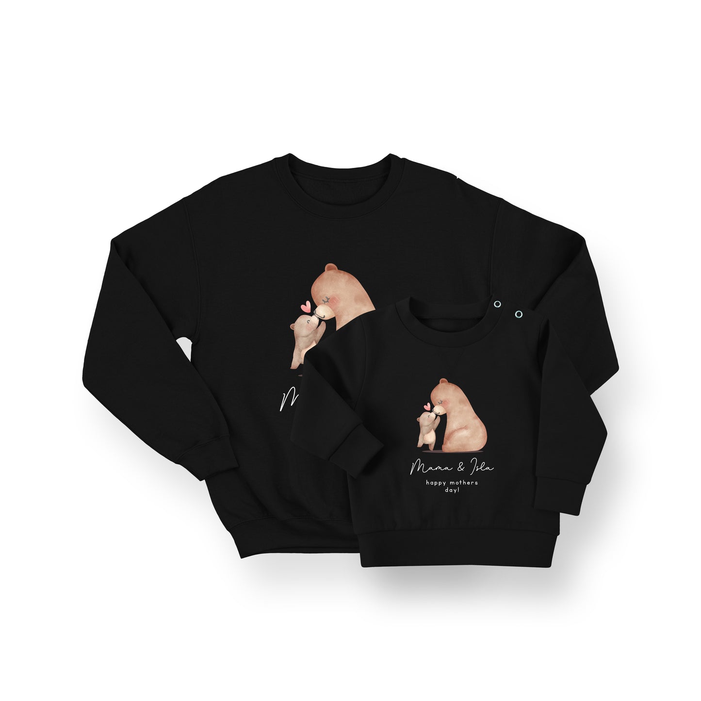 Personalised Mama and Cub Bear Jumper Set – Mum and Child Matching Sweatshirts