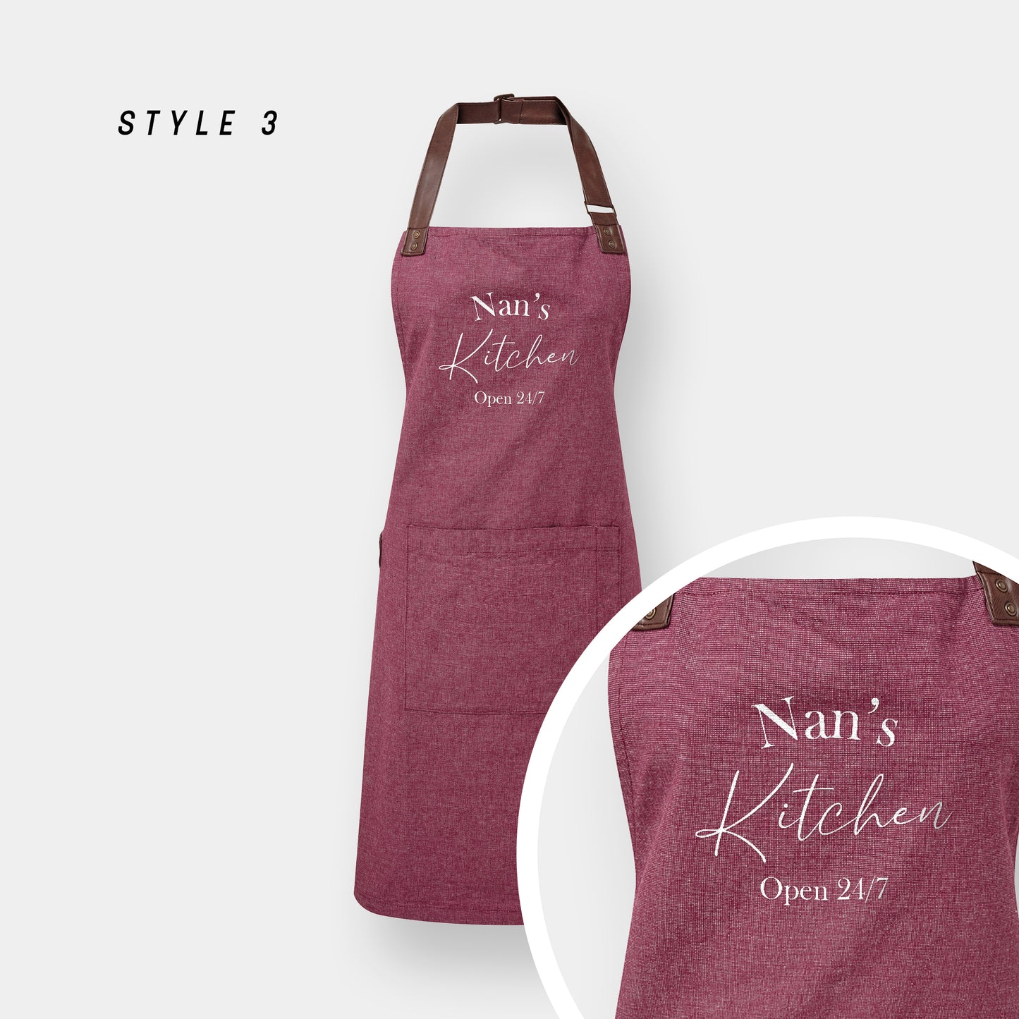 Personalised Unisex Apron – Custom Text Vintage Style Cooking Gift