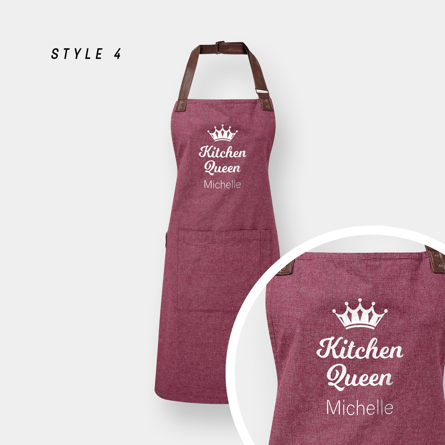 Personalised Unisex Apron – Custom Text Vintage Style Cooking Gift
