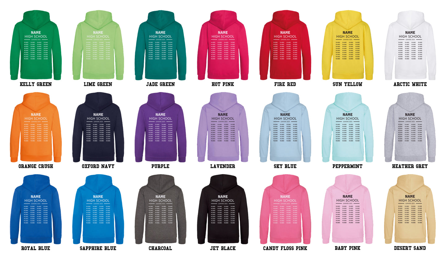 School Leavers Hoodie - Featuring School Name, Leavers 2025 Style C