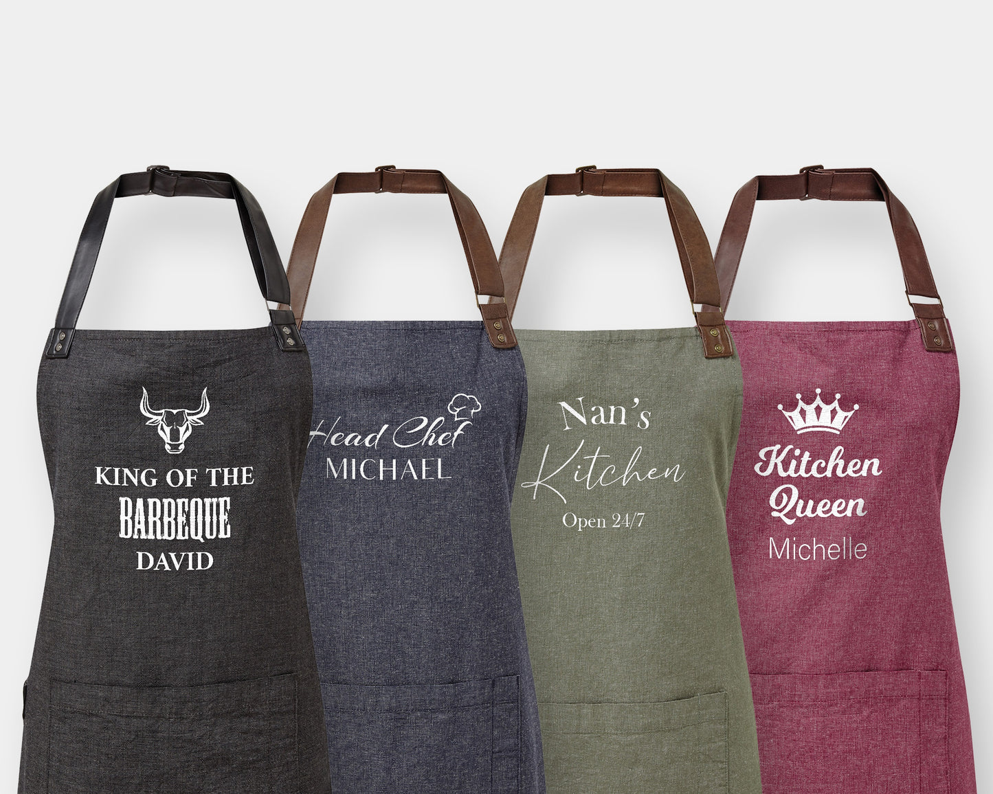 Personalised Unisex Apron – Custom Text Vintage Style Cooking Gift