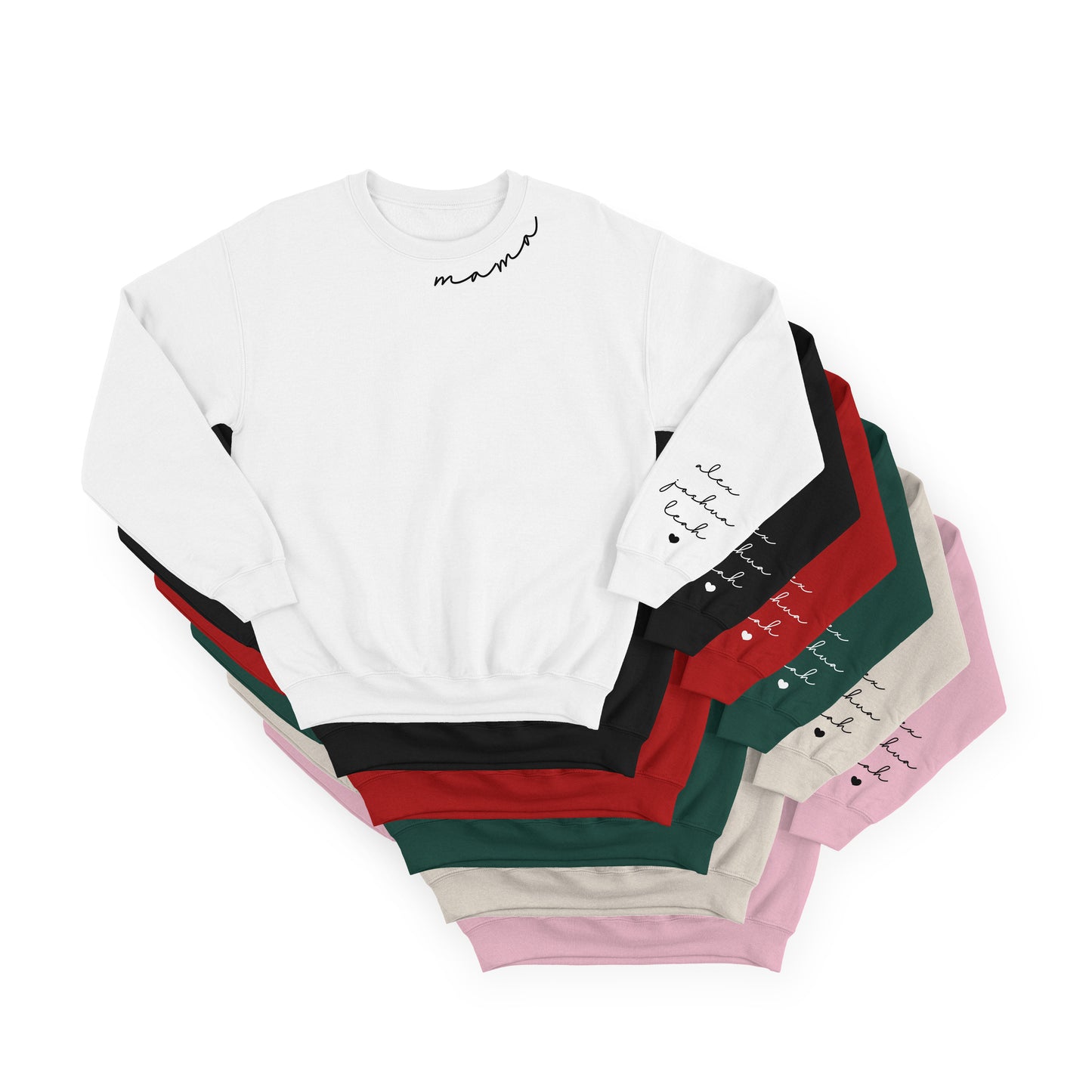 Mama Sweatshirt with Kids’ Names on Sleeve