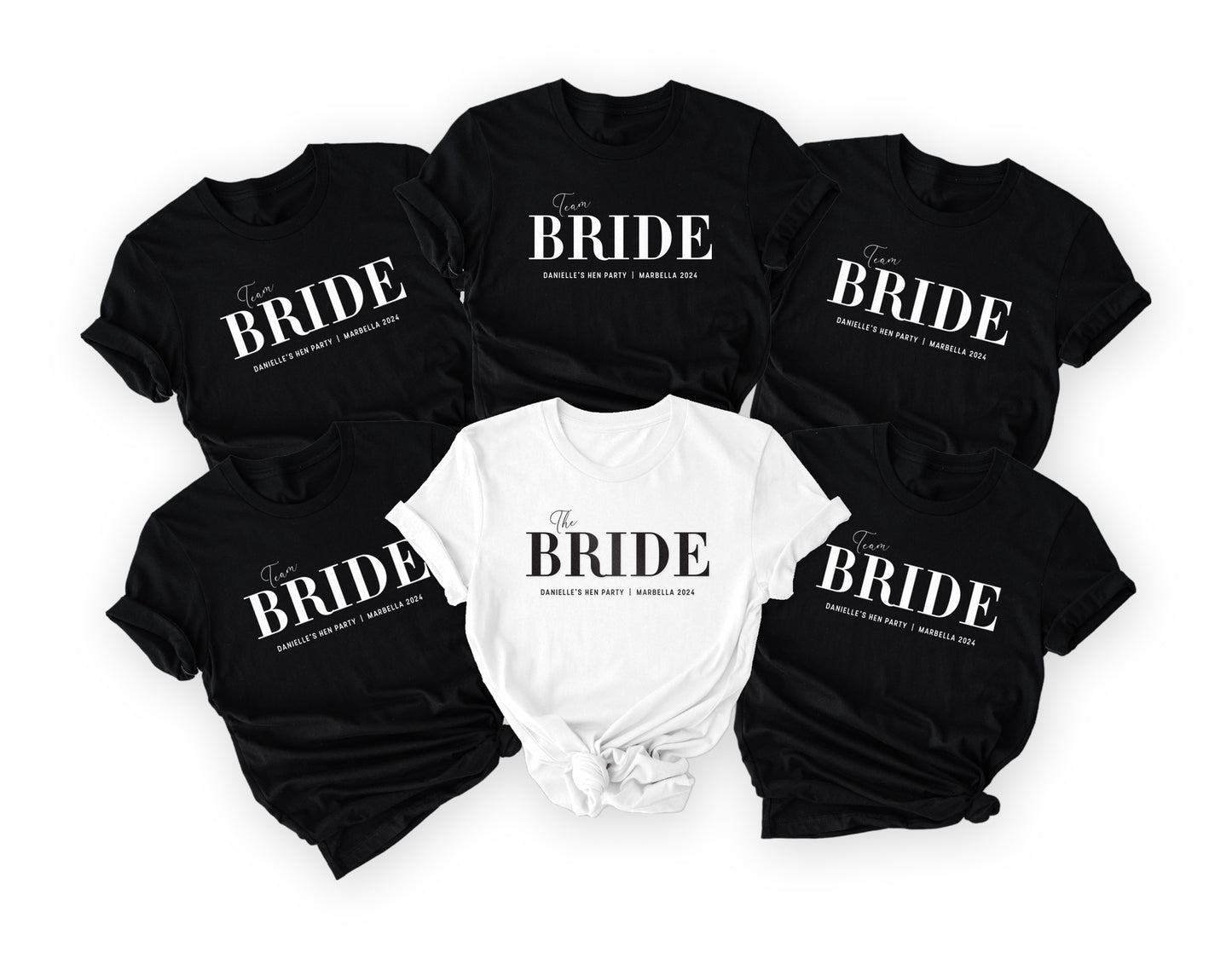 Personalised Hen Weekend T-shirts - Team Bride T-Shirts Tees