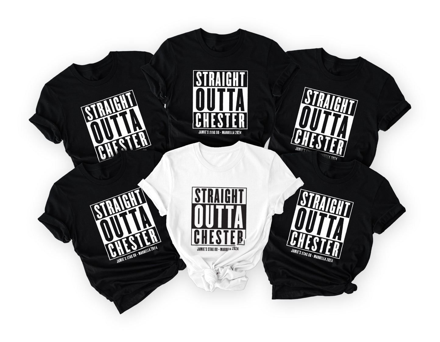 Custom “Straight Outta” Stag Party T-Shirt