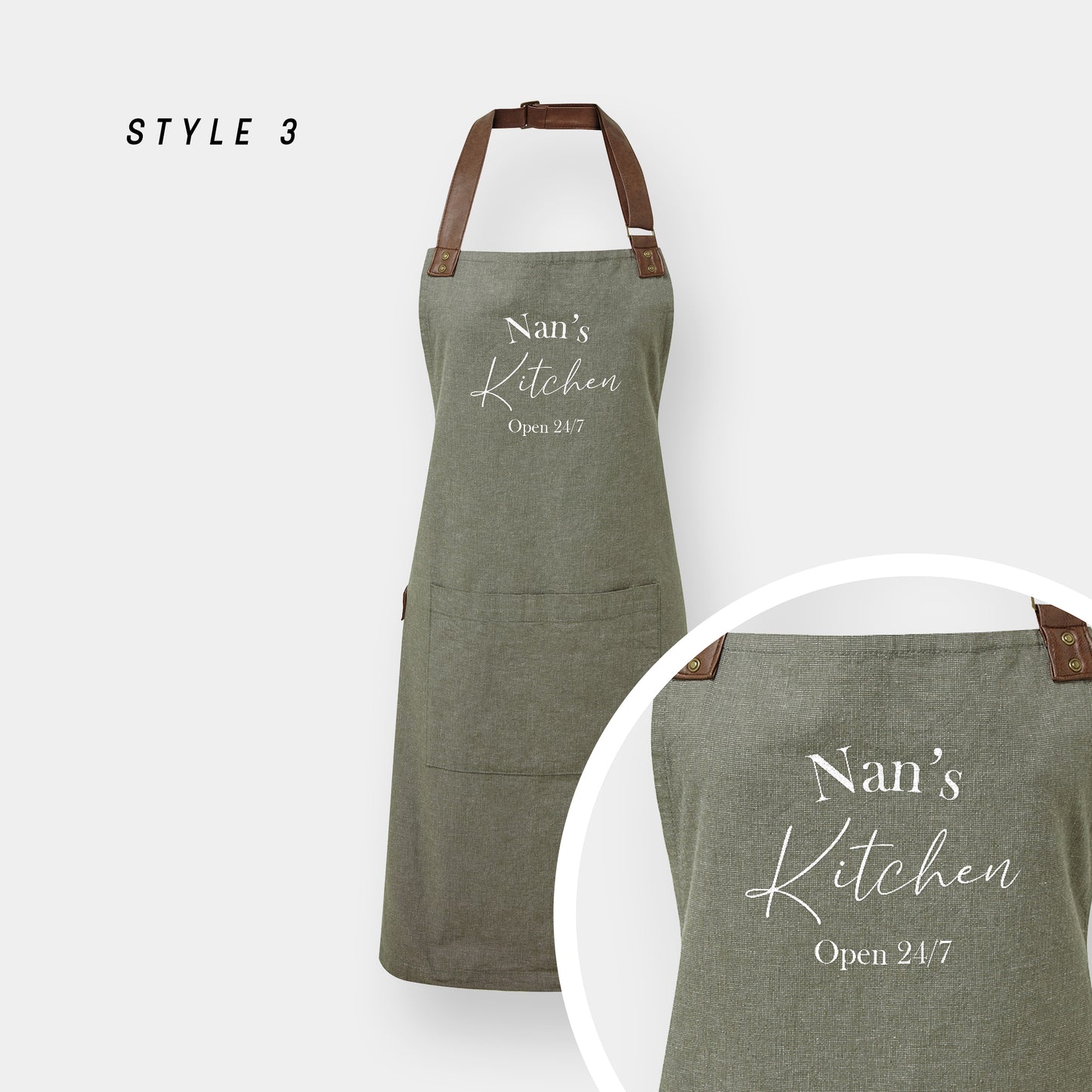 Personalised Unisex Apron – Custom Text Vintage Style Cooking Gift