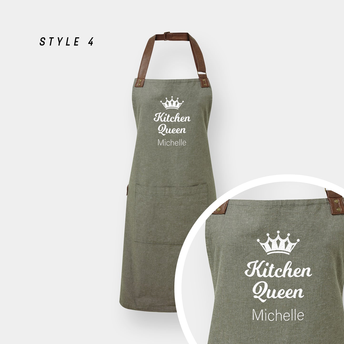 Personalised Unisex Apron – Custom Text Vintage Style Cooking Gift