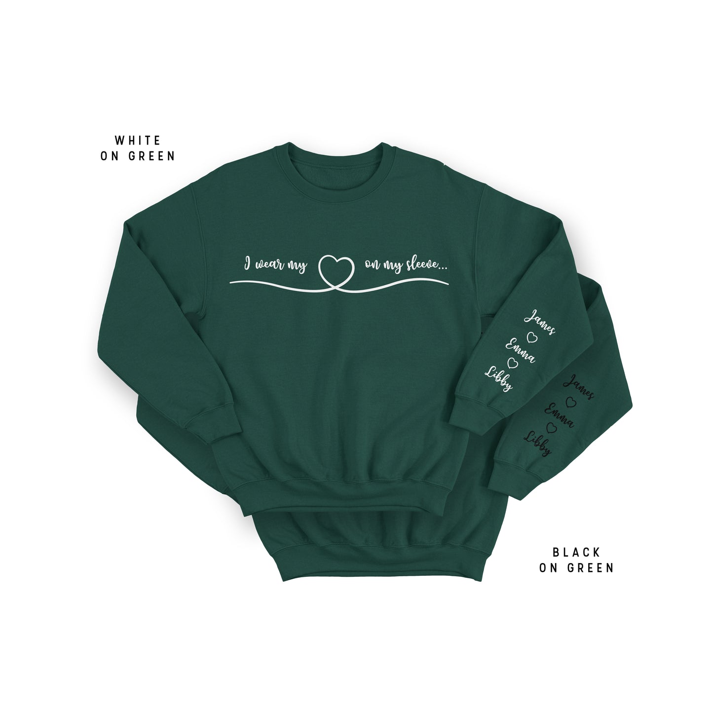 Personalised Mother Crewneck Sweatshirt with Kids Name On Sleeve Jumper
