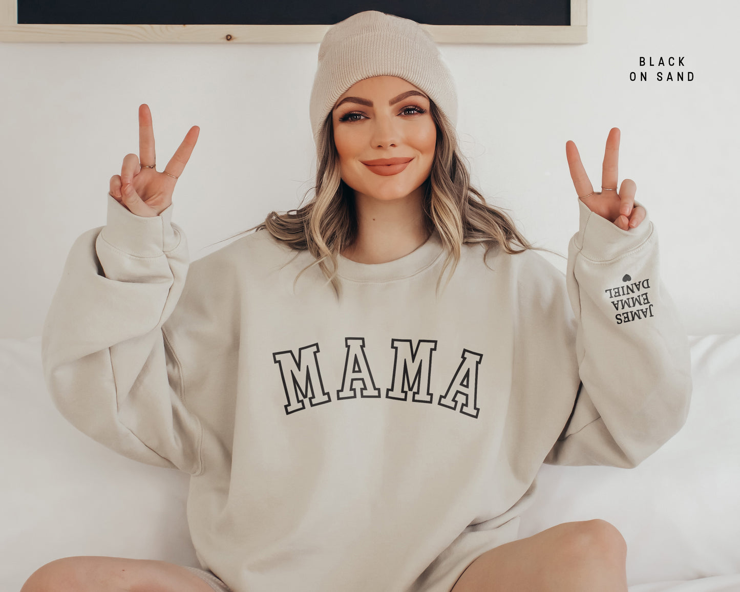 Old School Mama Jumper – Personalised Sleeve with Kids’ Names