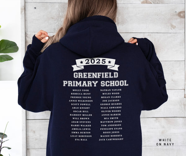 School Leavers Hoodie - Featuring School Name 2025 Style E
