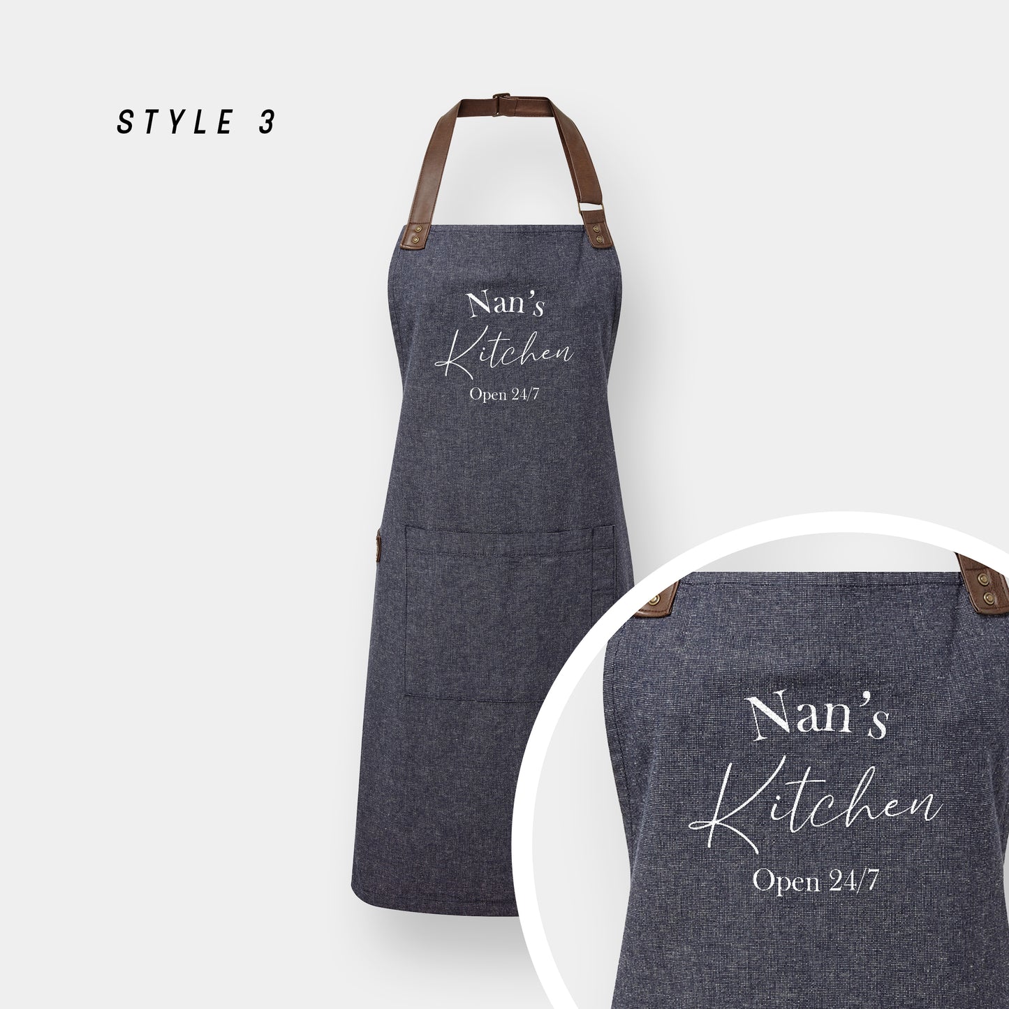 Personalised Unisex Apron – Custom Text Vintage Style Cooking Gift