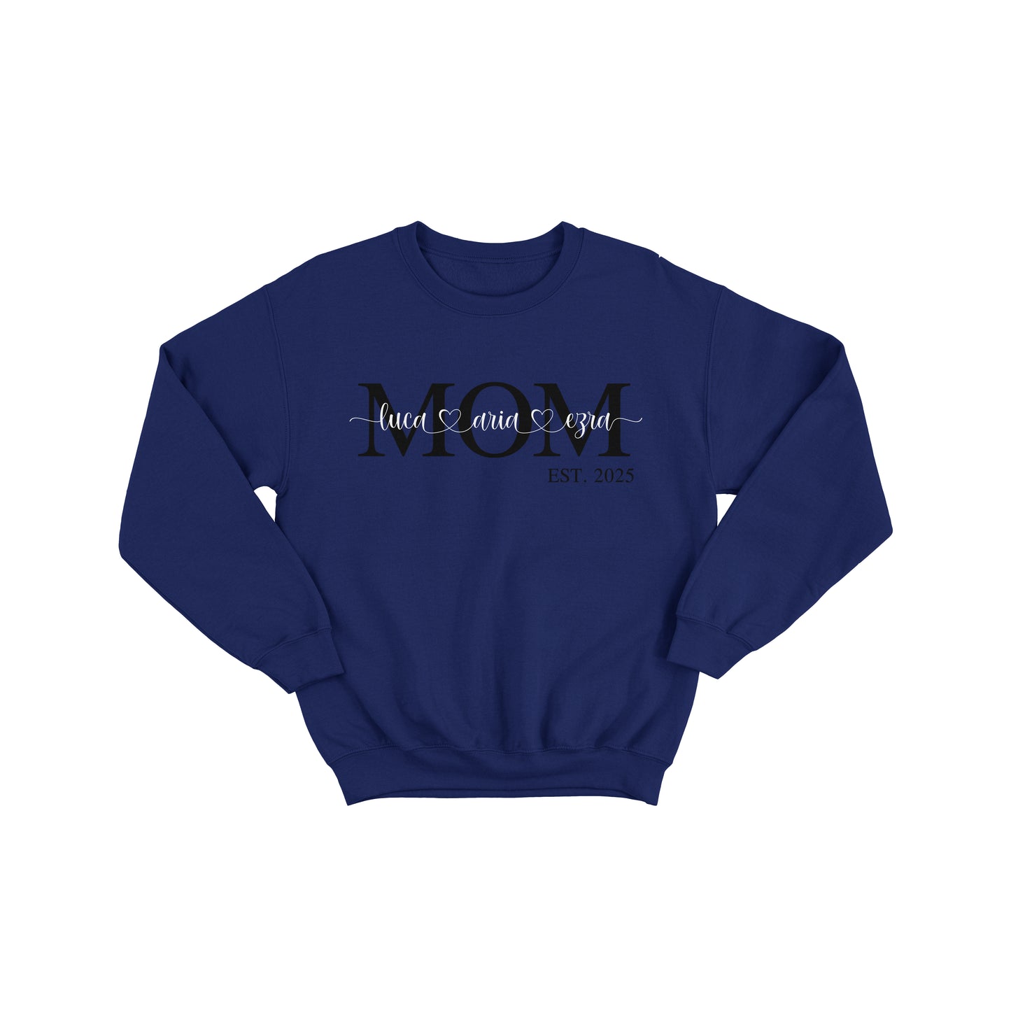 Mum Monogram Sweatshirt with Kids Name On Sleeve and Chest