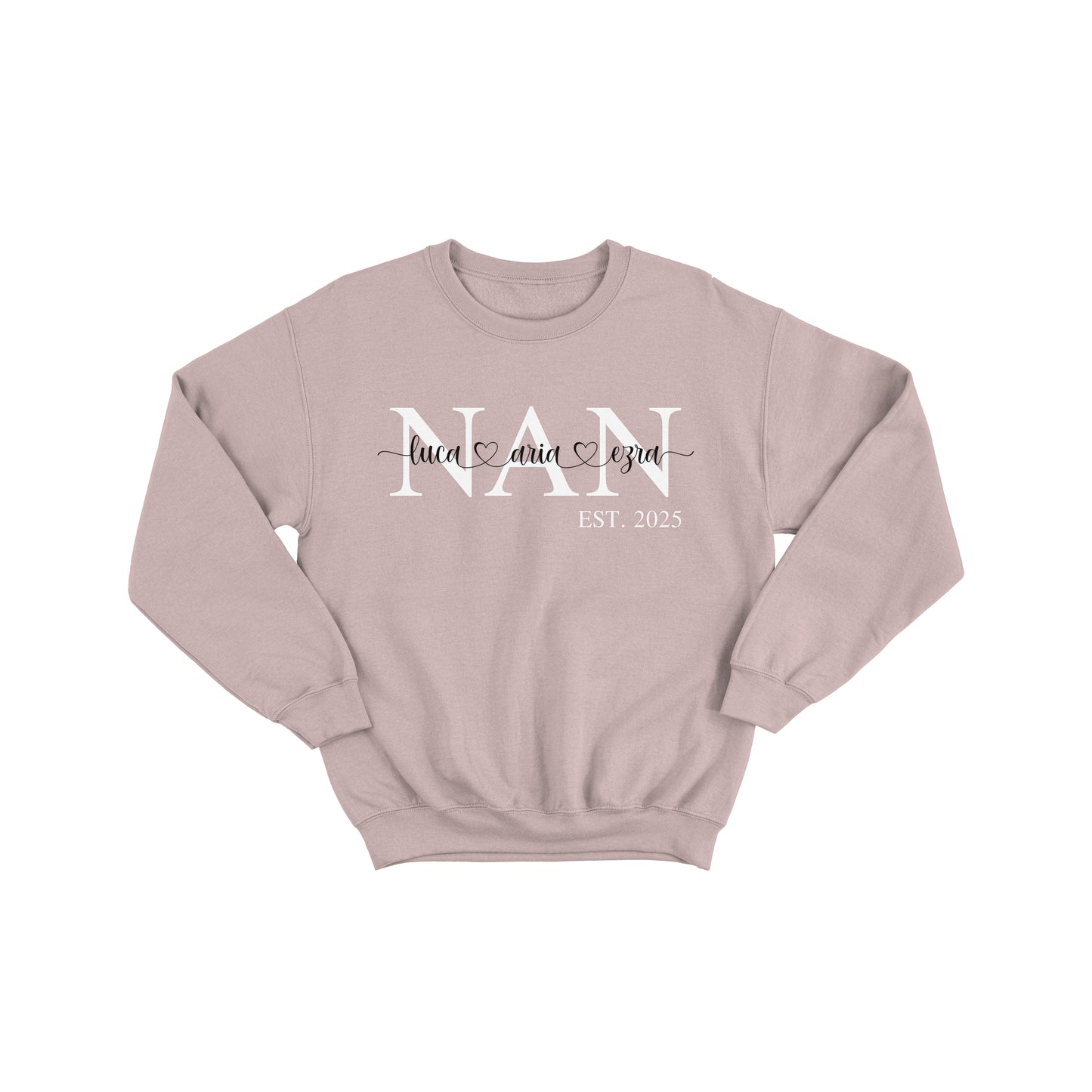 Mum Monogram Sweatshirt with Kids Name On Sleeve and Chest