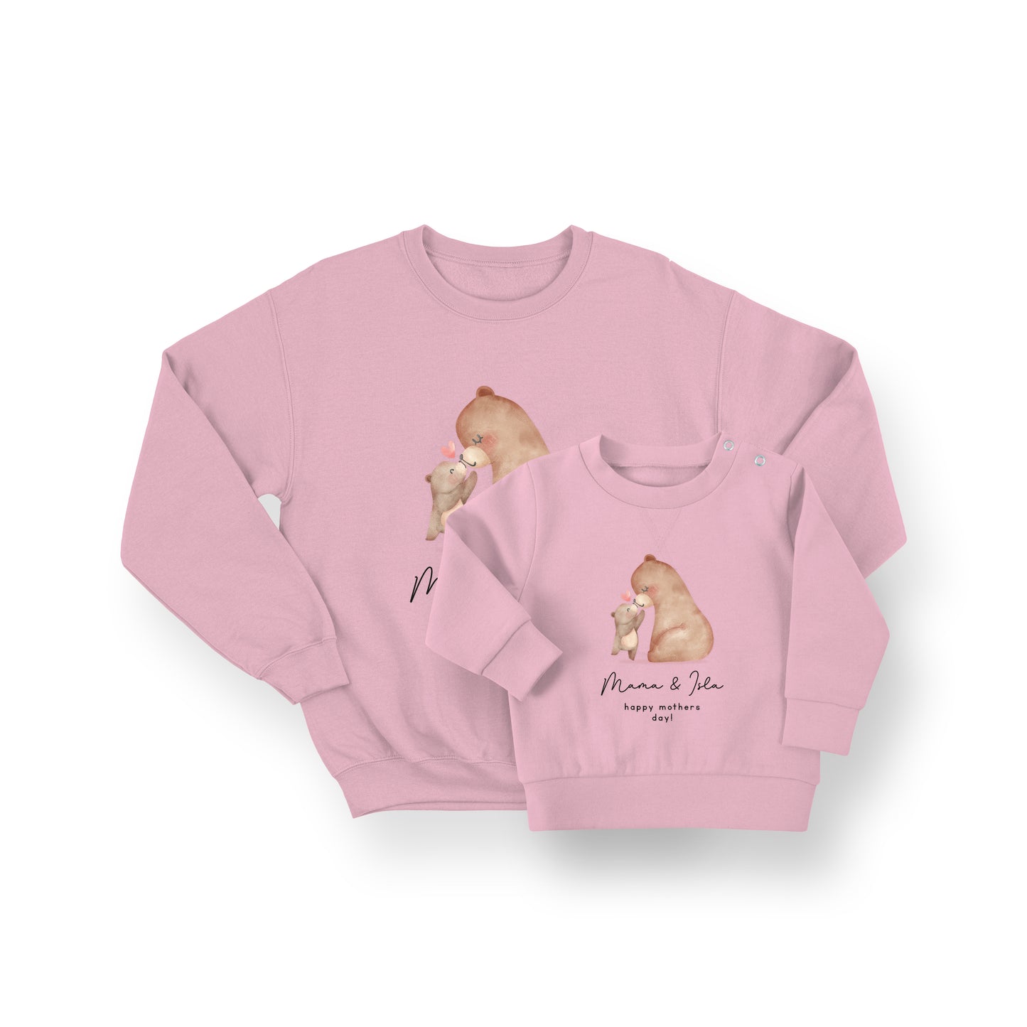Personalised Mama and Cub Bear Jumper Set – Mum and Child Matching Sweatshirts