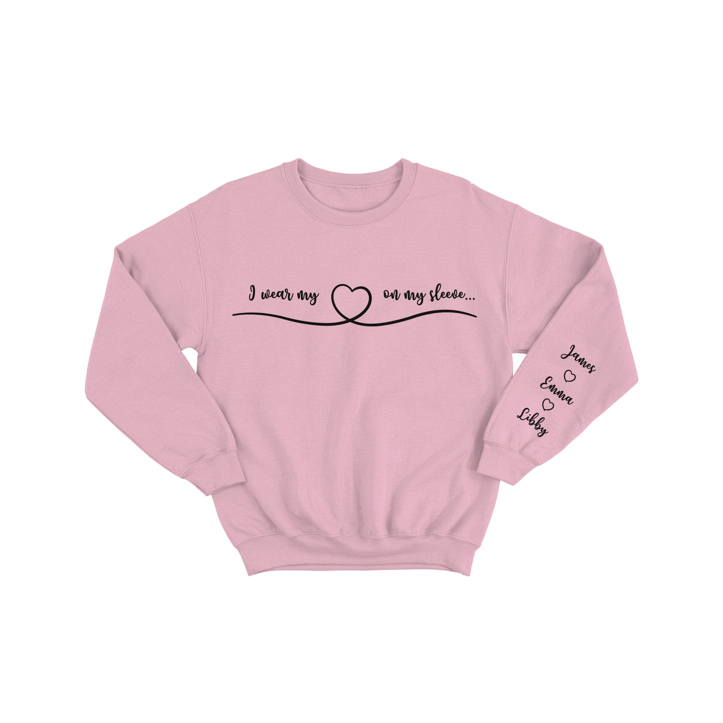Personalised Mother Crewneck Sweatshirt with Kids Name On Sleeve Jumper