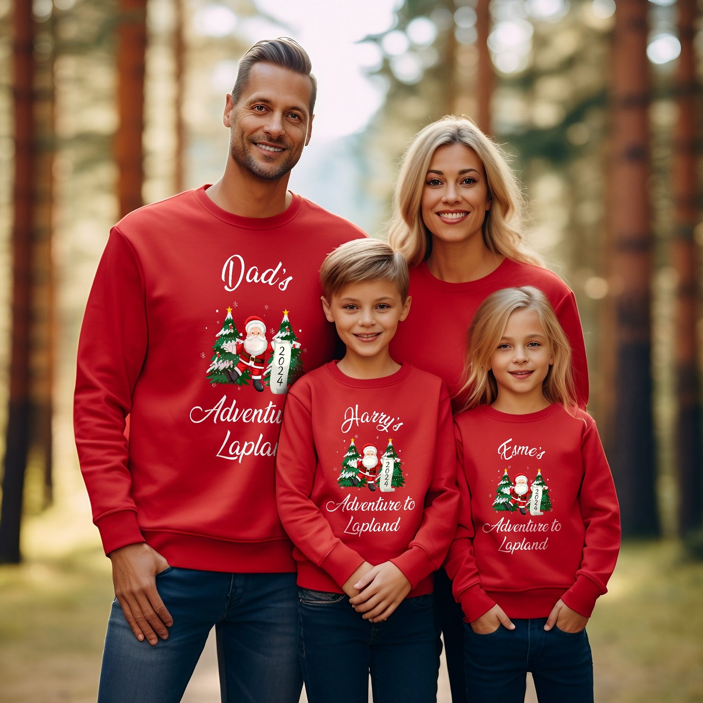 Personalised Family Lapland Sweaters – Matching Santa Trip Jumpers for Kids & Adults