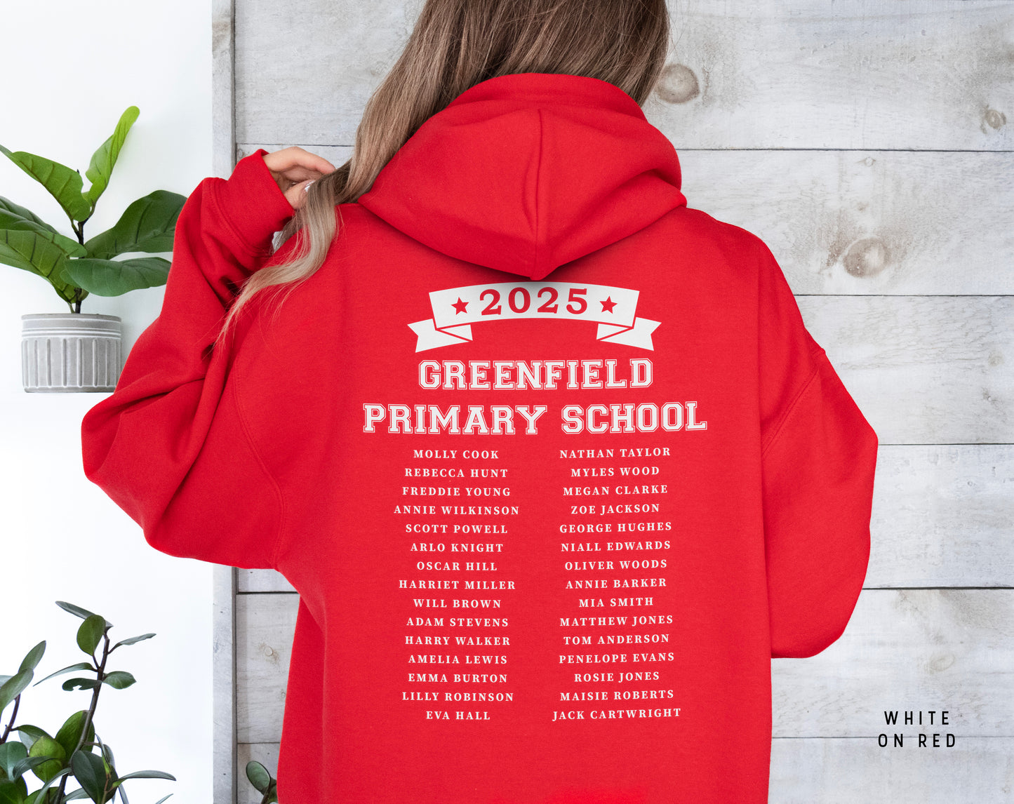 School Leavers Hoodie - Featuring School Name 2025 Style  E