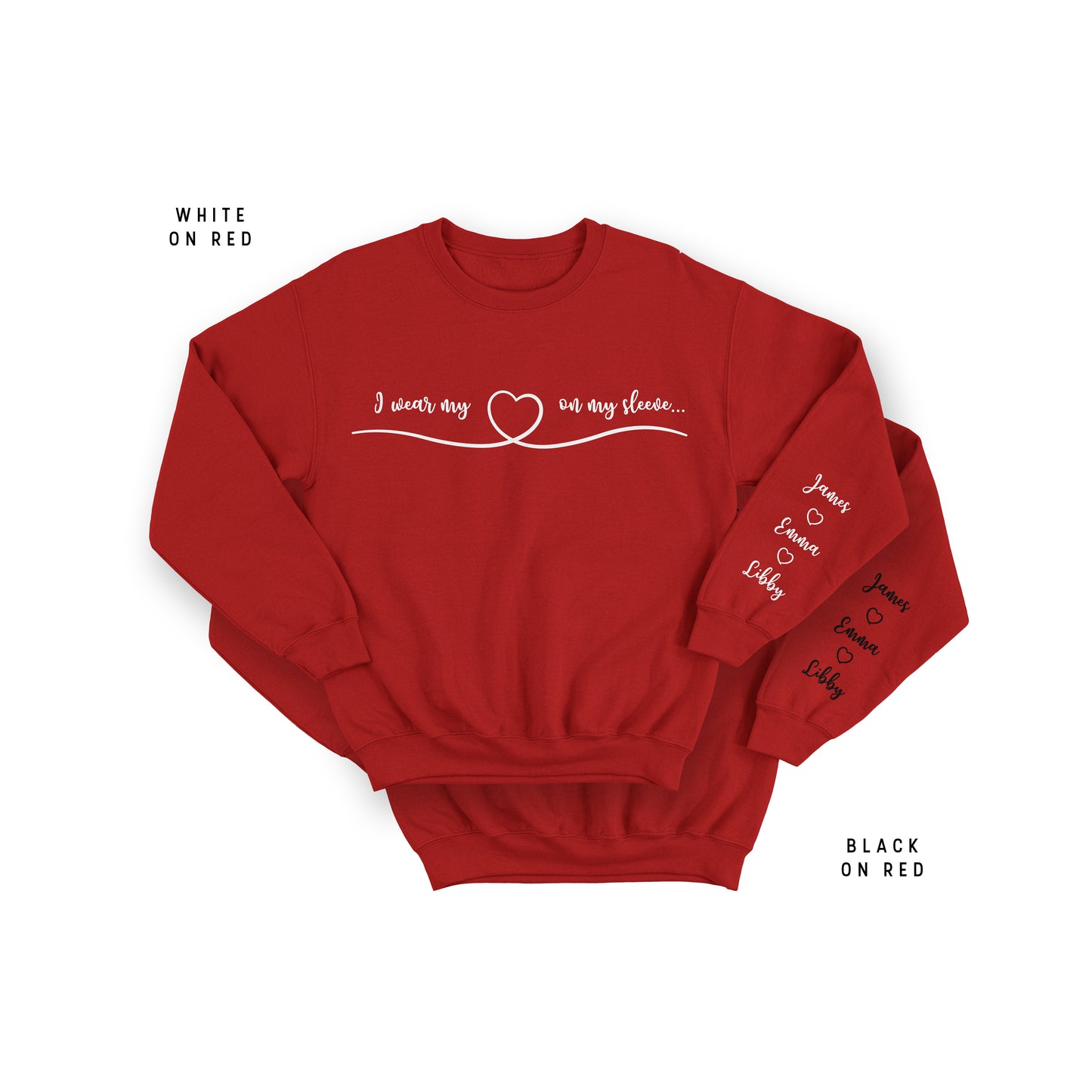 Personalised Mother Crewneck Sweatshirt with Kids Name On Sleeve Jumper