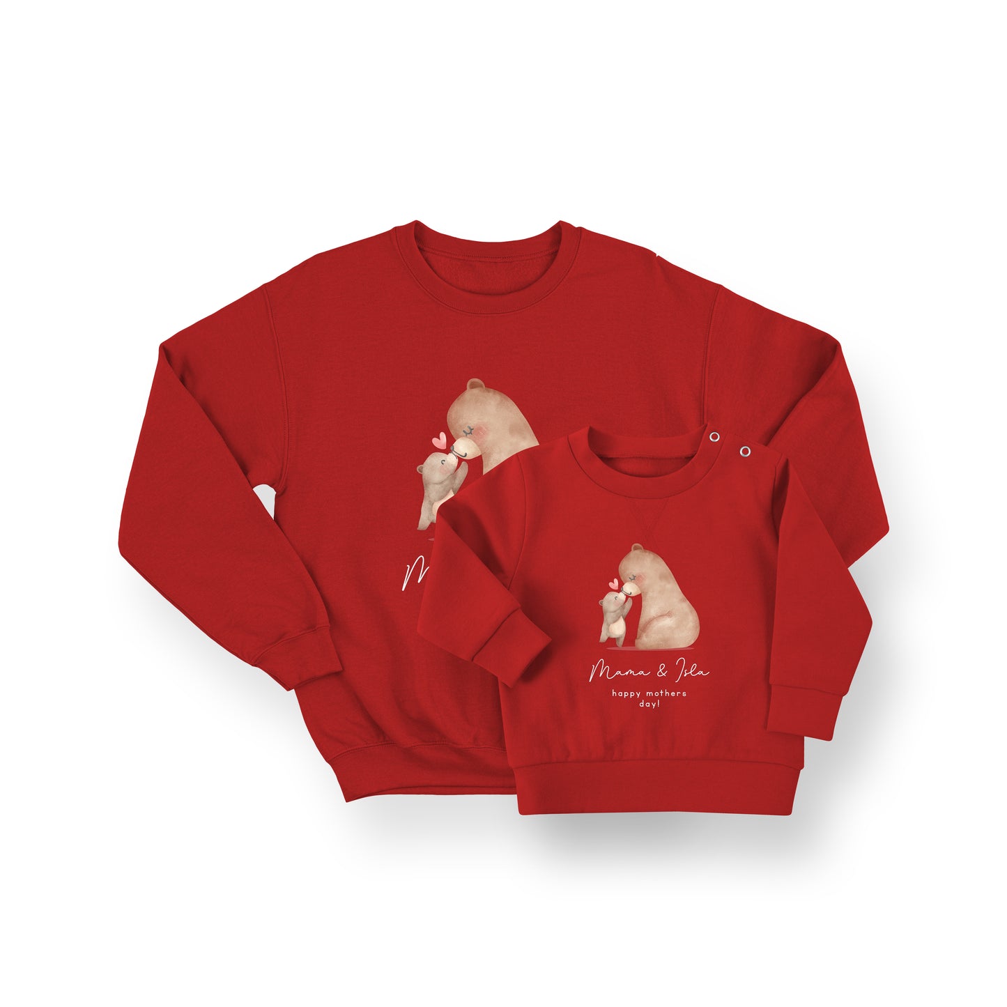 Personalised Mama and Cub Bear Jumper Set – Mum and Child Matching Sweatshirts