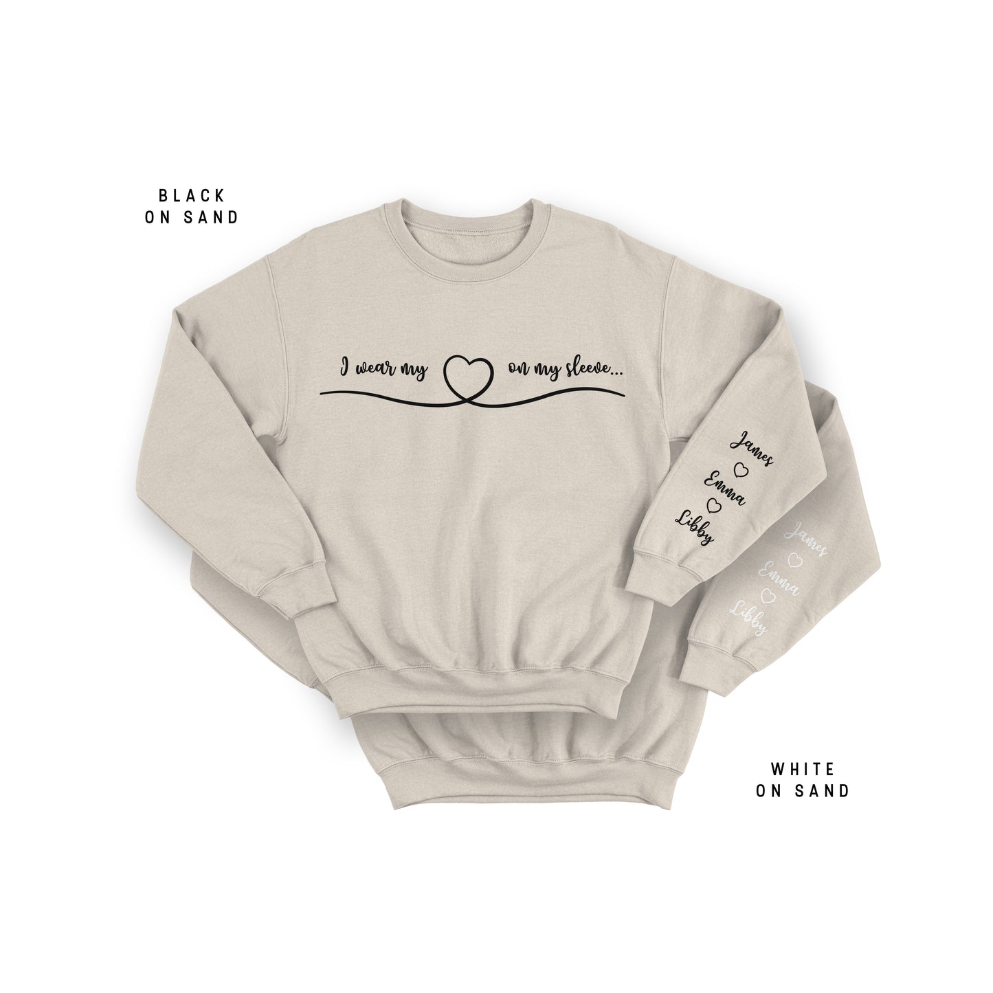 Personalised Mother Crewneck Sweatshirt with Kids Name On Sleeve Jumper
