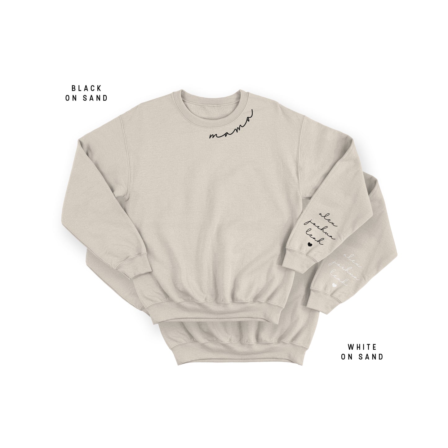 Mama Sweatshirt with Kids’ Names on Sleeve