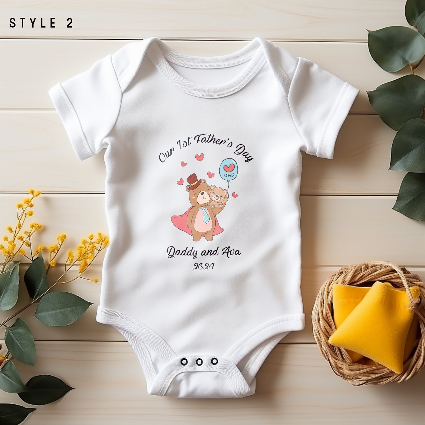 Personalised First Father’s Day Baby Vest – Custom Daddy & Me Babygrow | 1st Father’s Day Gift from Baby