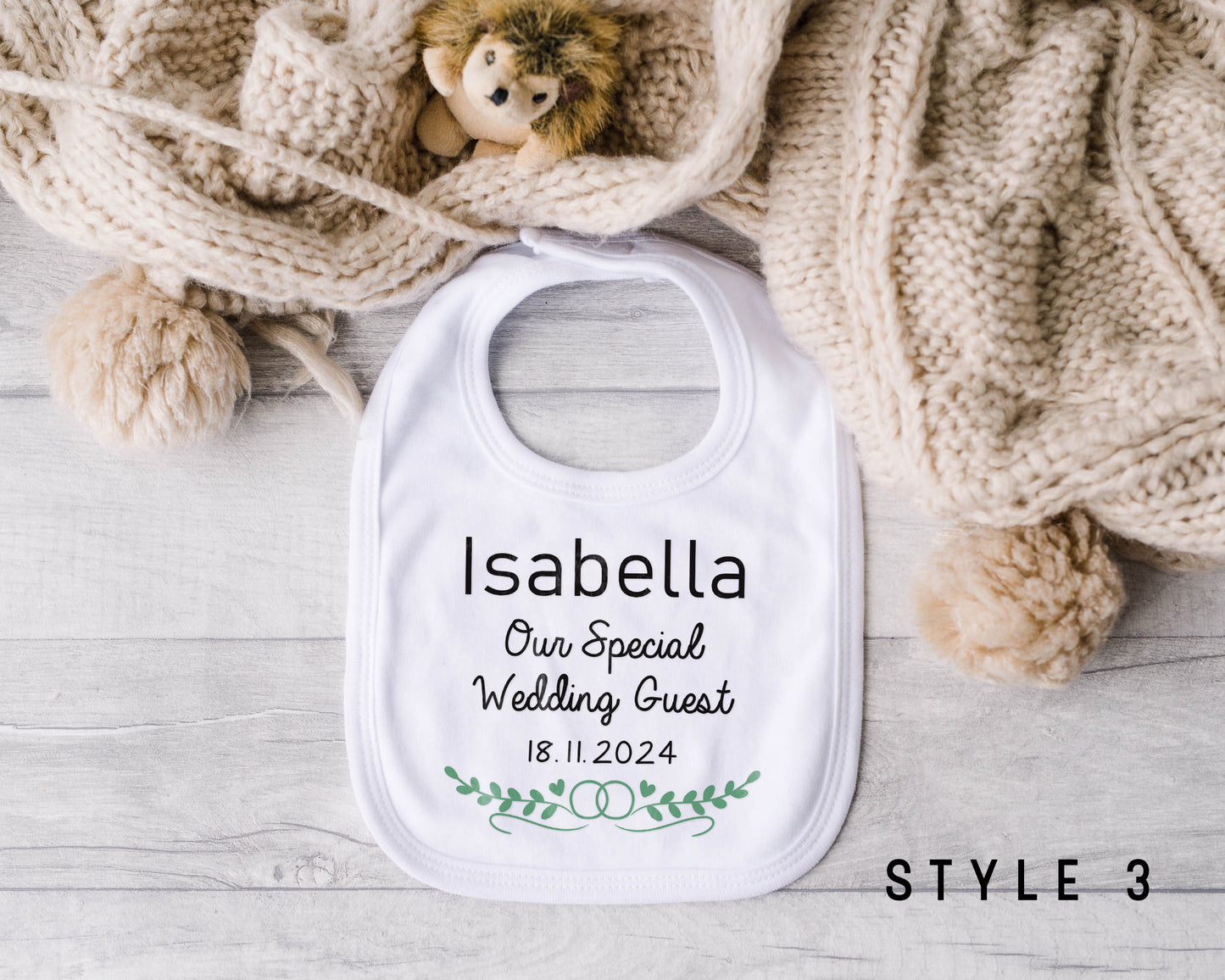 Personalised Baby Wedding Bib – Page Boy, Flower Girl or Guest