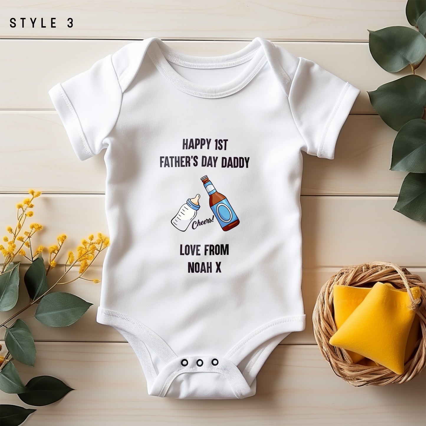 Personalised First Father’s Day Baby Vest – Custom Daddy & Me Babygrow | 1st Father’s Day Gift from Baby