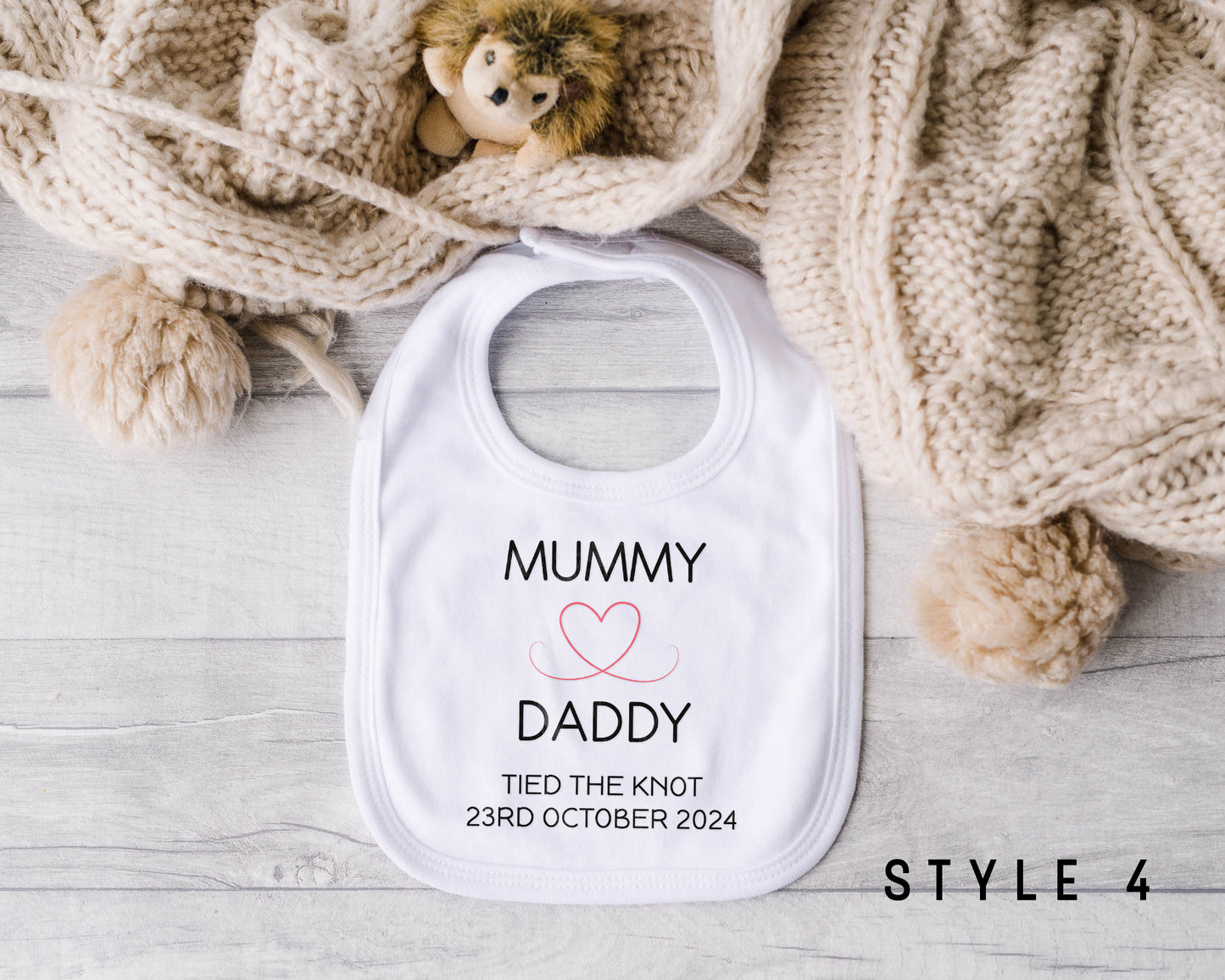 Personalised Baby Wedding Bib – Page Boy, Flower Girl or Guest