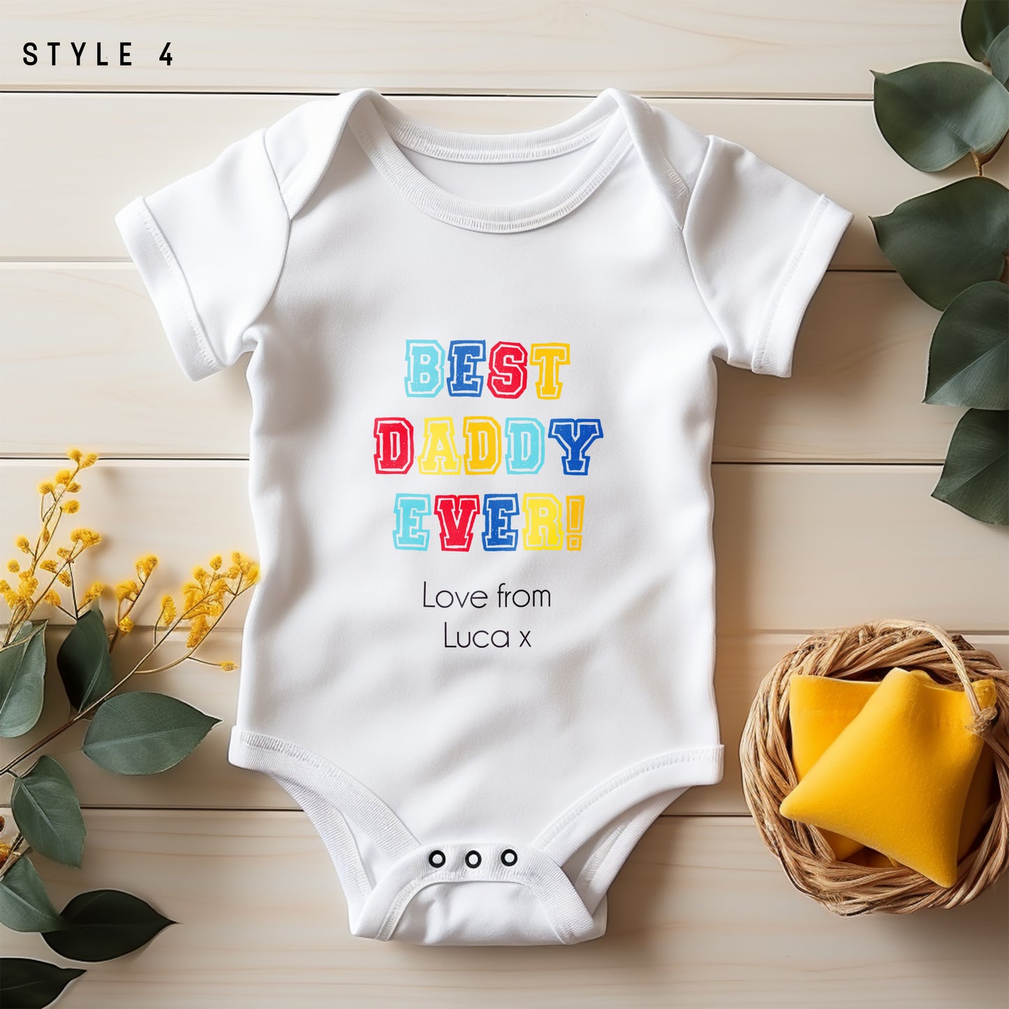 Personalised First Father’s Day Baby Vest – Custom Daddy & Me Babygrow | 1st Father’s Day Gift from Baby
