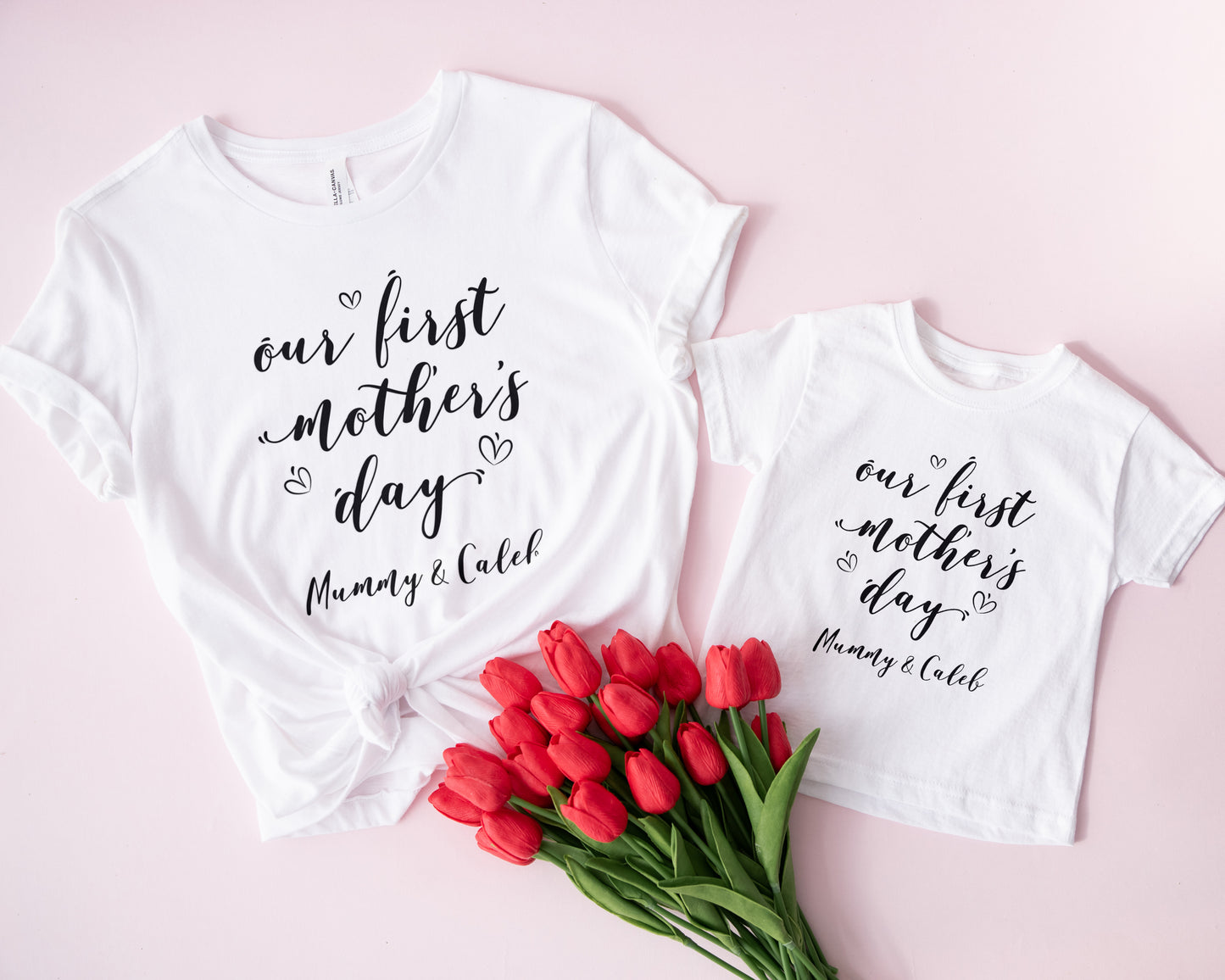 Mummy and Child Our First Mother’s Day Tees – Custom Matching T-Shirt Set