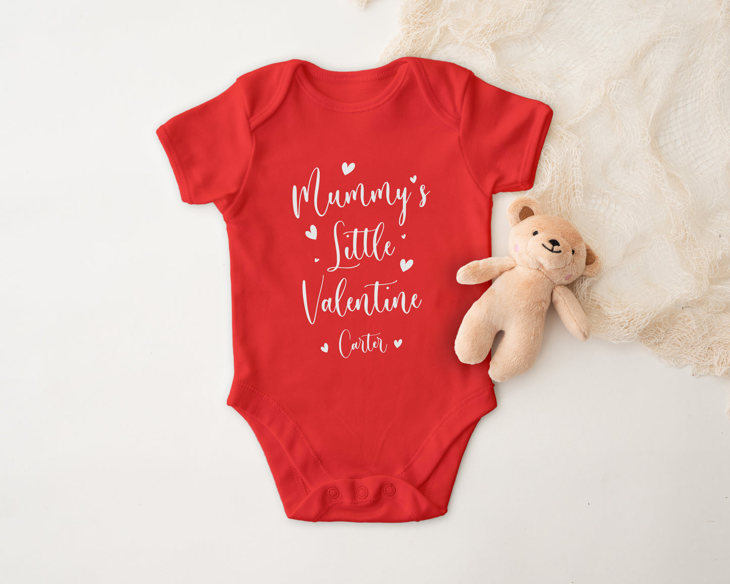 Little Valentine Baby Outfit – Personalised Cotton Babygrow, Vest or Bib