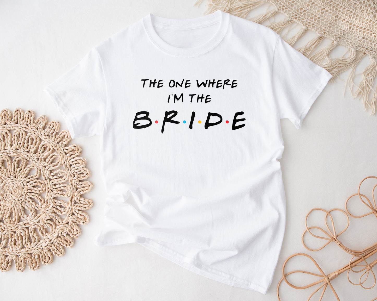 Personalised Friends Hen Party T-Shirts – "The One Where" Bride & Team Bride Tops (Style 2)