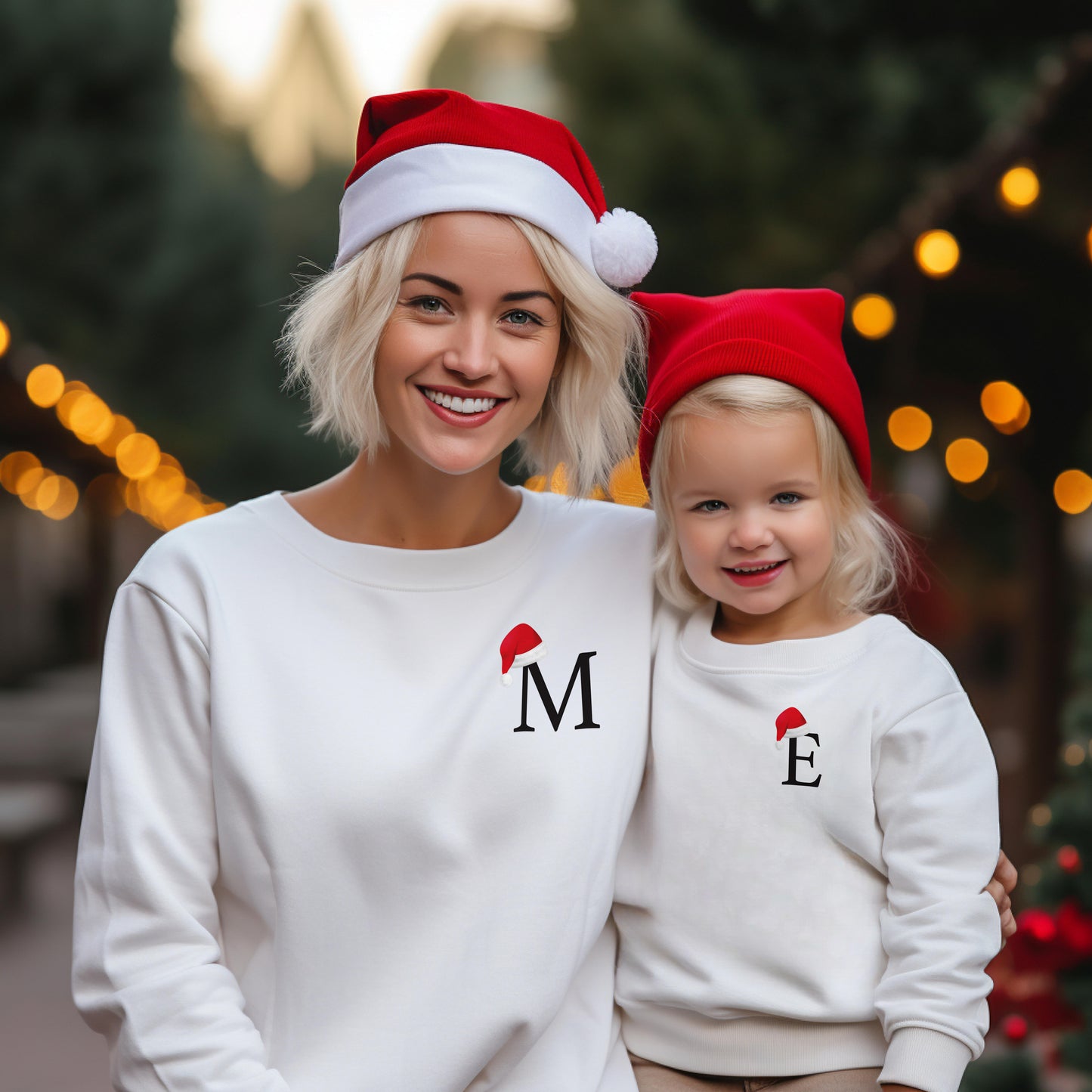 Personalised Family Christmas Jumper – Custom Santa Hat Name Sweater – Matching Christmas Jumpers for the Whole Family