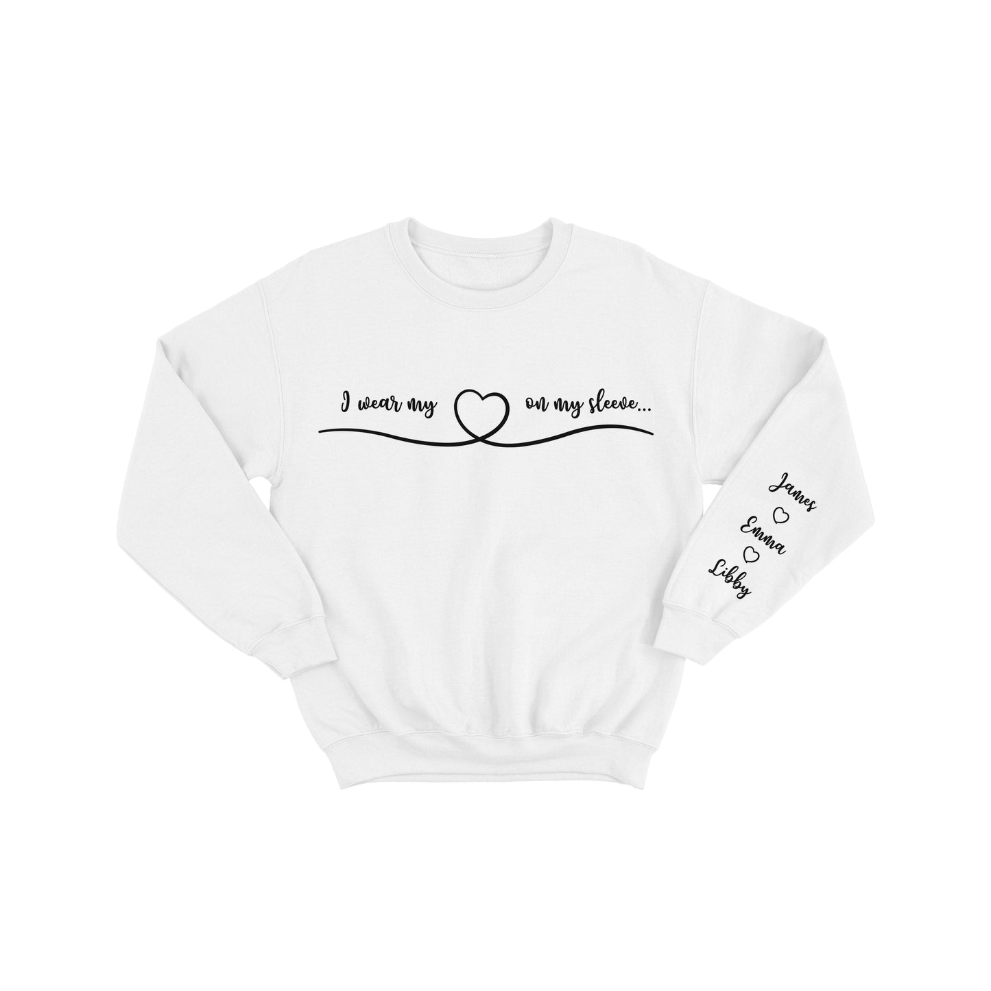 Personalised Mother Crewneck Sweatshirt with Kids Name On Sleeve Jumper