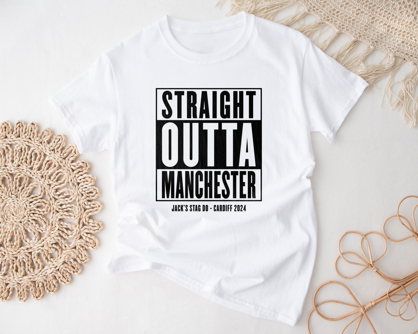 Custom “Straight Outta” Stag Party T-Shirt