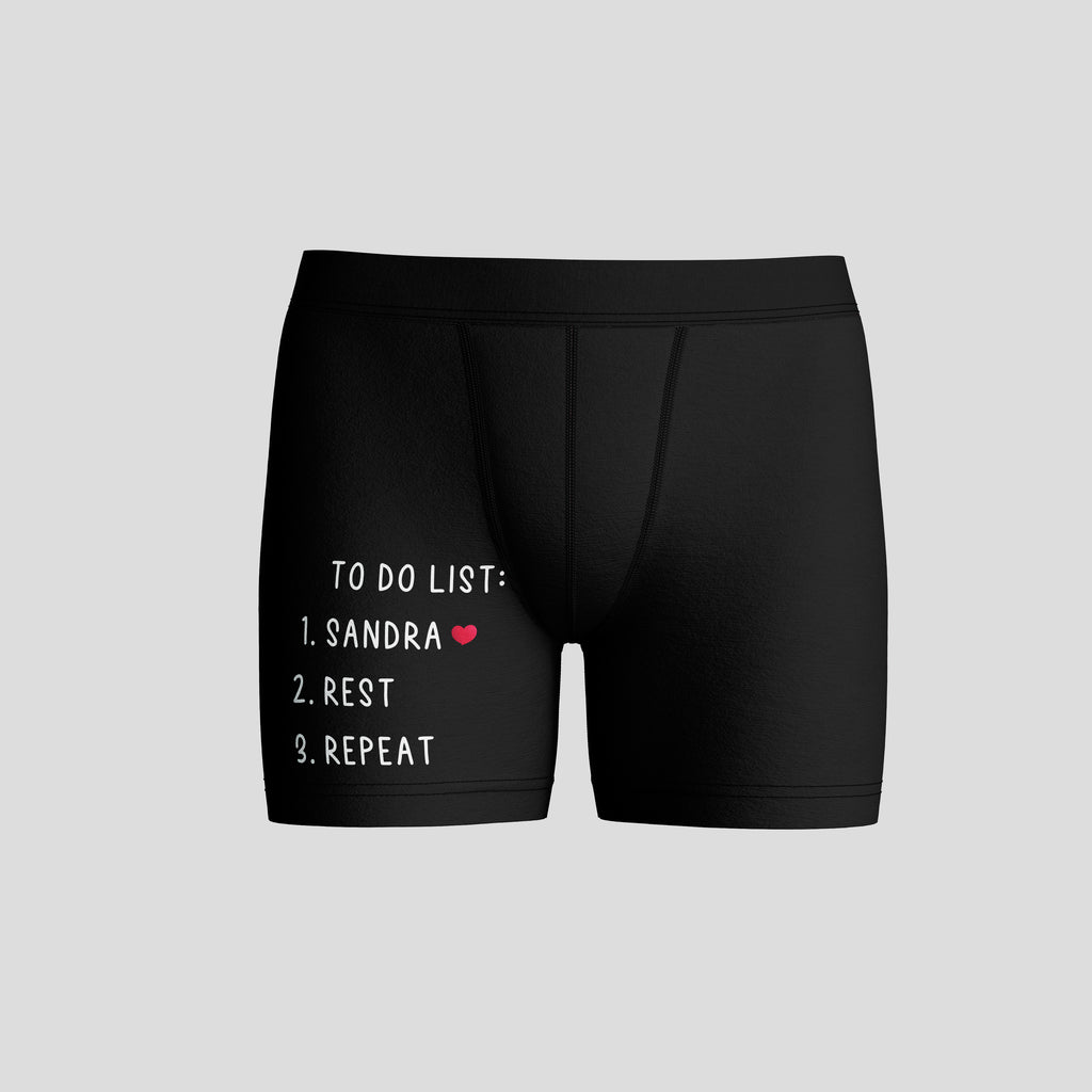 Personalised To-Do List Boxers – Funny Custom Underwear for Him | Valentine’s Day Gift for Boyfriend or Husband