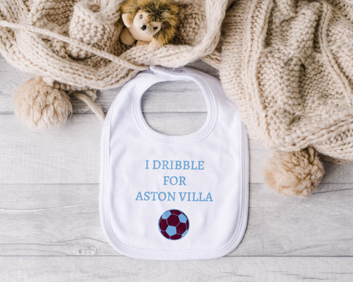 Personalised Baby Bib – Football Theme with Custom Text