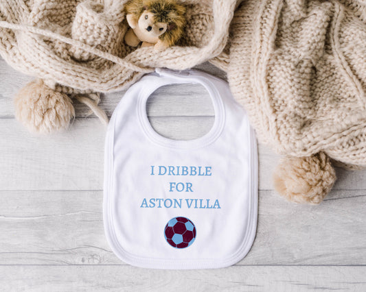 Personalised Baby Bib – Football Theme with Custom Text