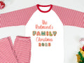 Personalised Matching Family Christmas Pyjamas – ‘Believe’ Candy Cane Design – PJs for Mum, Dad, Girls, Boys & Baby