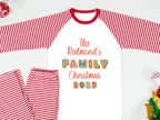 Personalised Matching Family Christmas Pyjamas – ‘Believe’ Candy Cane Design – PJs for Mum, Dad, Girls, Boys & Baby