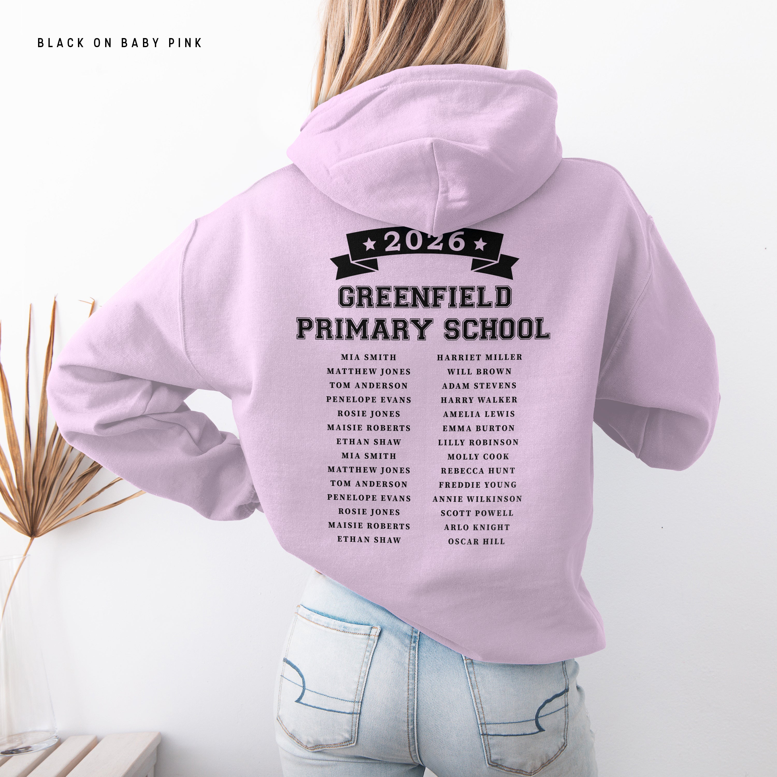 School Leavers Hoodie - Featuring School Name 2026 Style  E