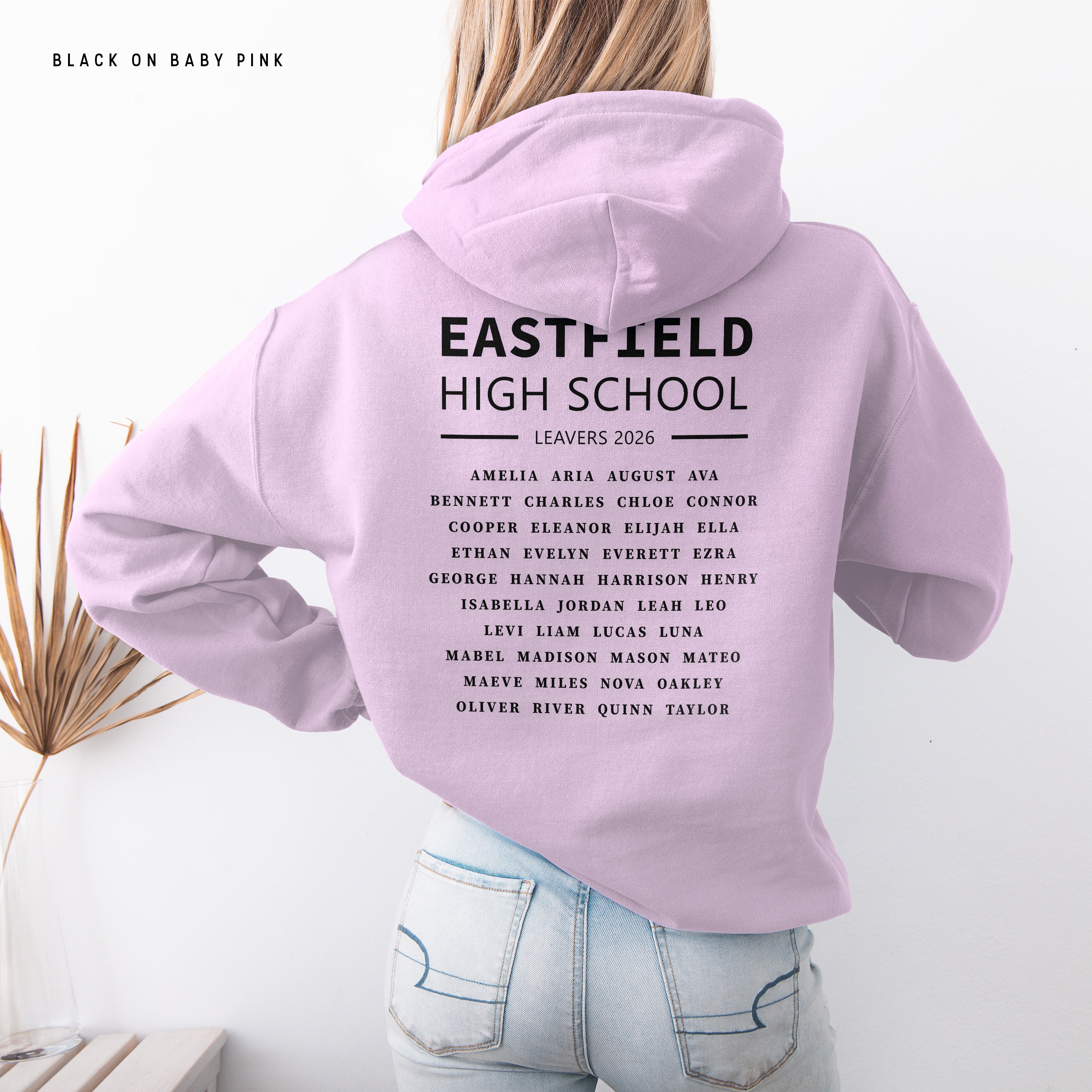 School Leavers Hoodie - Featuring School Name, Leavers 2026 Style C