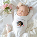 Personalised ‘Protected by Dog’ Baby Grow – Custom Dog Name & Breed