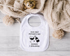 Custom Mum T-Shirt & Baby Vest, Sleepsuit or Bib – Personalised First Mother’s Day Gift Set – Matching Mummy & Baby Outfit
