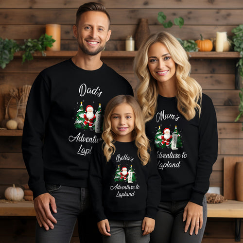 Personalised Family Lapland Sweaters – Matching Santa Trip Jumpers for Kids & Adults