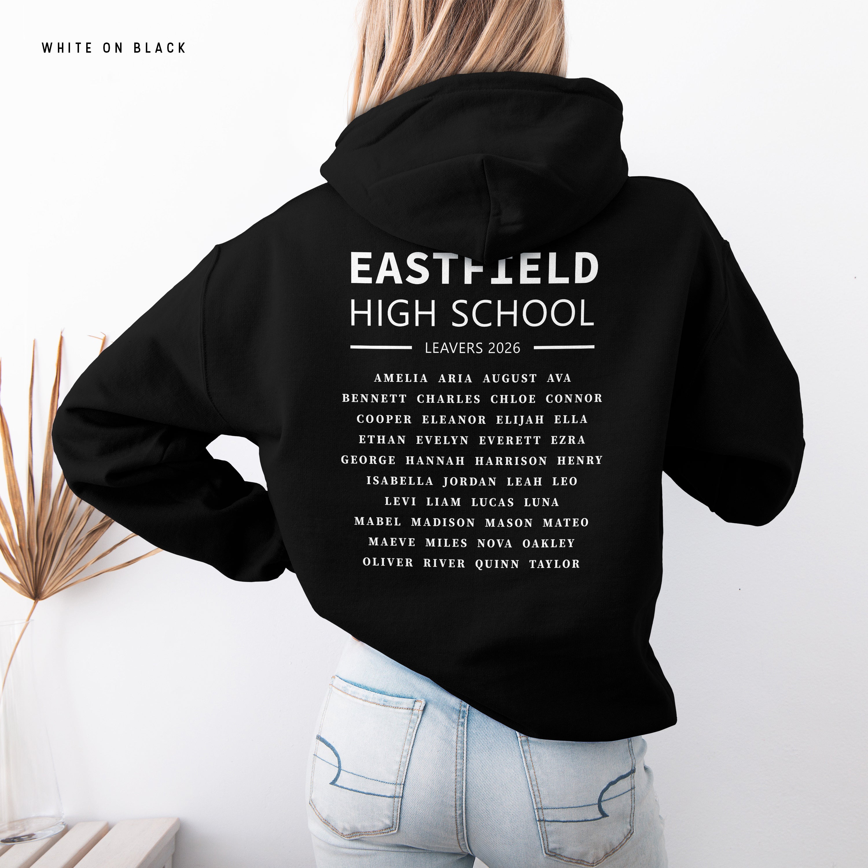 School Leavers Hoodie - Featuring School Name, Leavers 2026 Style C