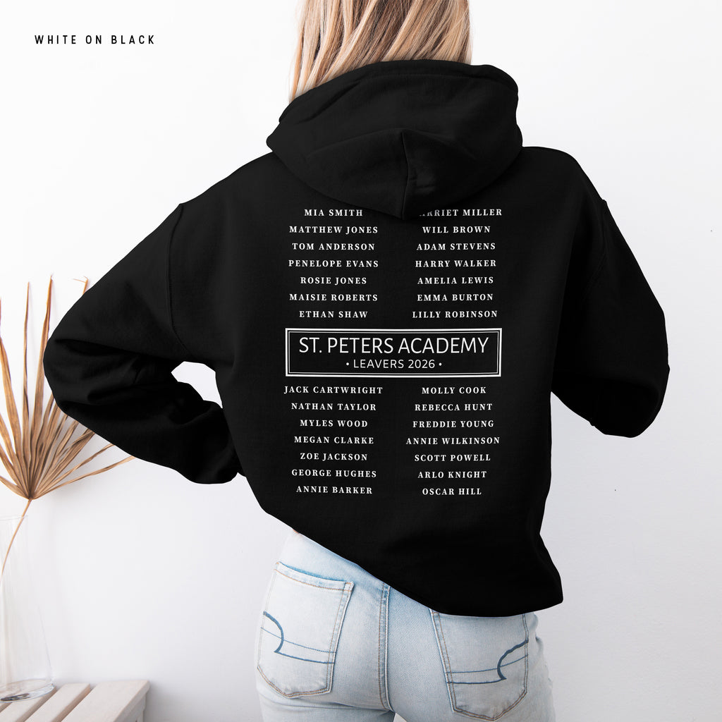 School Leavers Hoodie - Featuring school Name, Leavers 2026 Style D